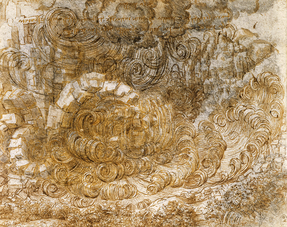 A deluge drawing by Leonardo made on the end of his life.