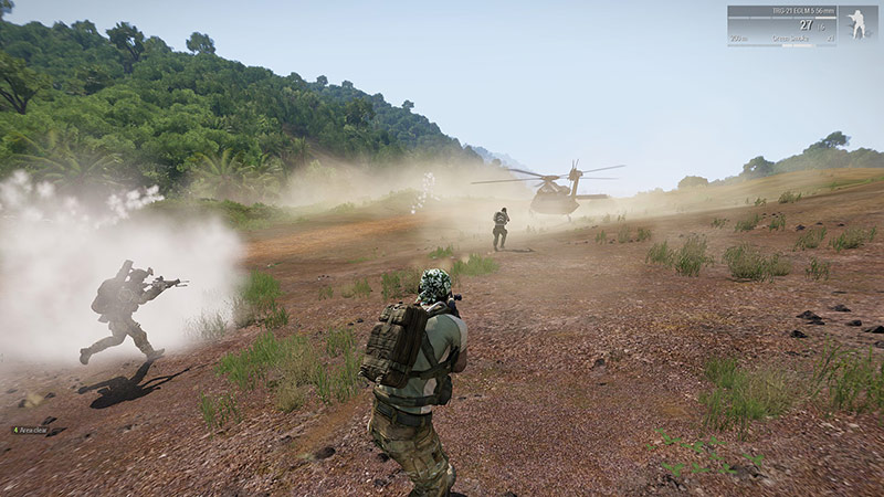 Playing Arma 3 with friends.