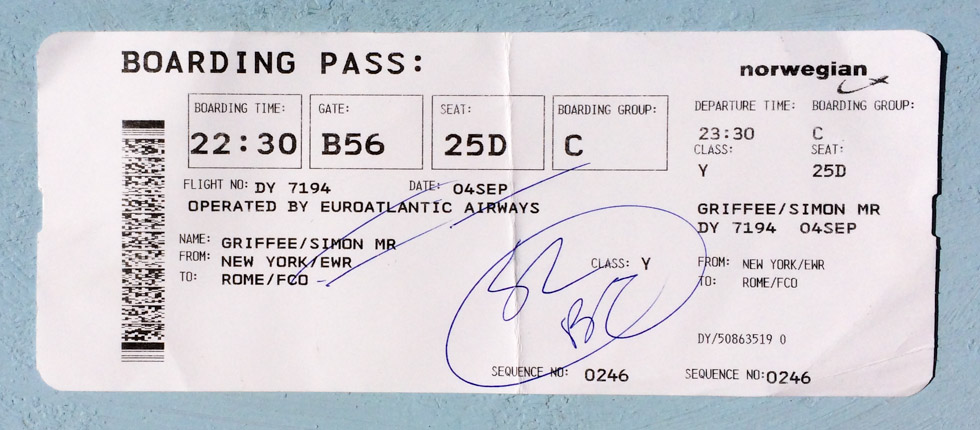 My boarding pass.