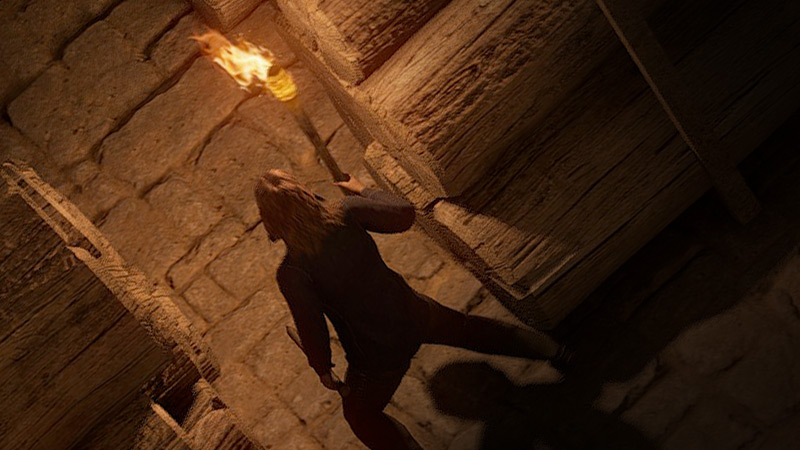 A screenshot taken beyong the first door in Exanima.