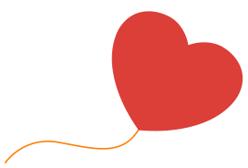 Flying heart illustration.