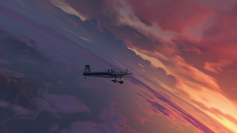 Flying into the sunset.