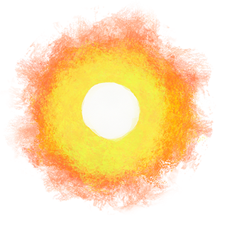 The HyperTextHero painted sun logo.