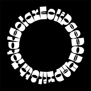 Typographic design of a solar eclipse with a lunatic typeface saying Total Solar Eclipse 2024 April 8th.