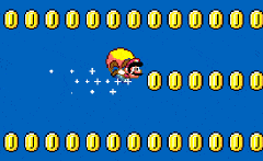 Super Mario World - Flying through coins.