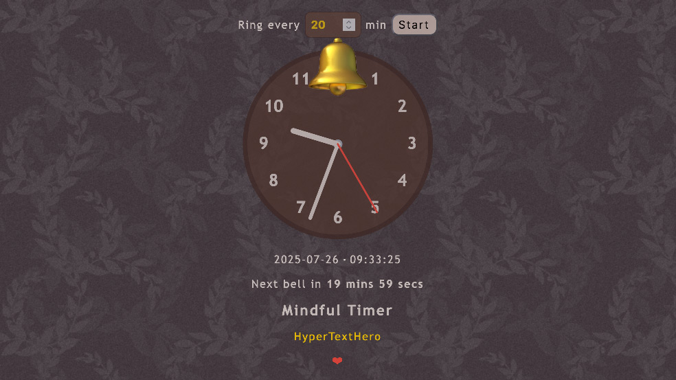 Mindful timer screenshot.